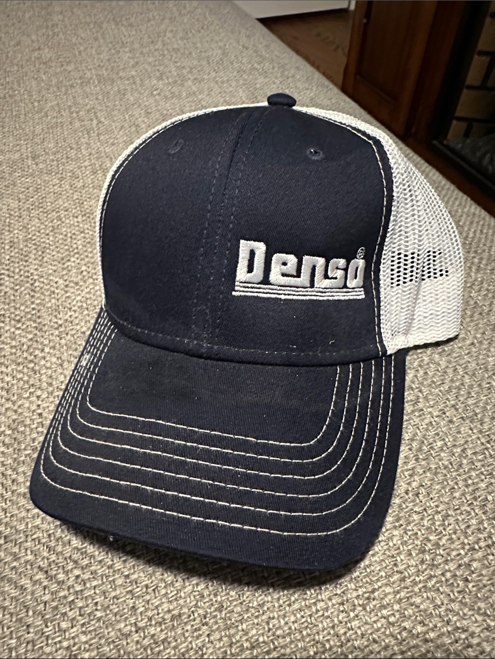 OTTO Navy and White Mesh Cap with Embroidered Denso Logo